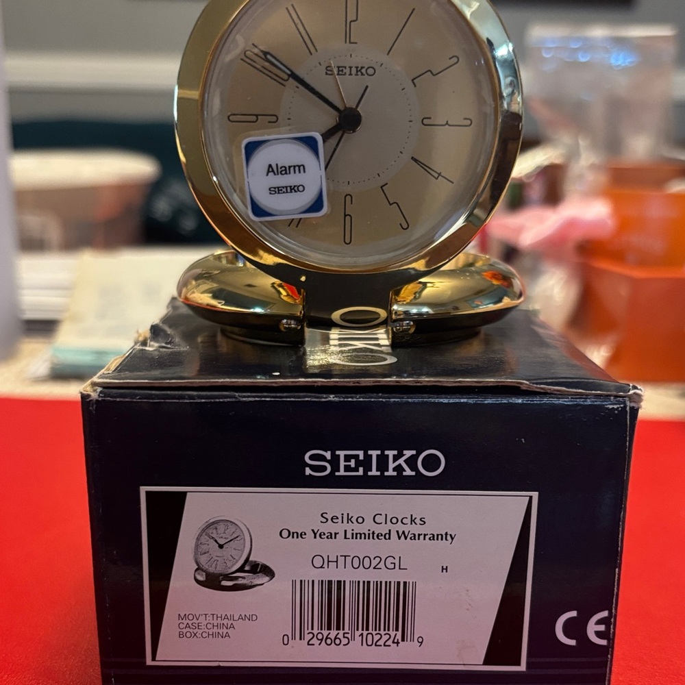 Seiko Gold Tone Alarm Clock
